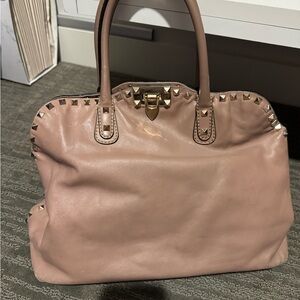 Valentino Garavani Pink Studded Tote Bag